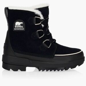 Sorel Black Snow Boots with Fur Trim